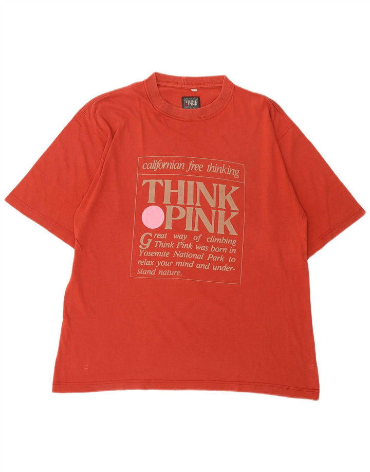 Think Pink - Camiseta gráfica para hombre, talla grande, color rojo