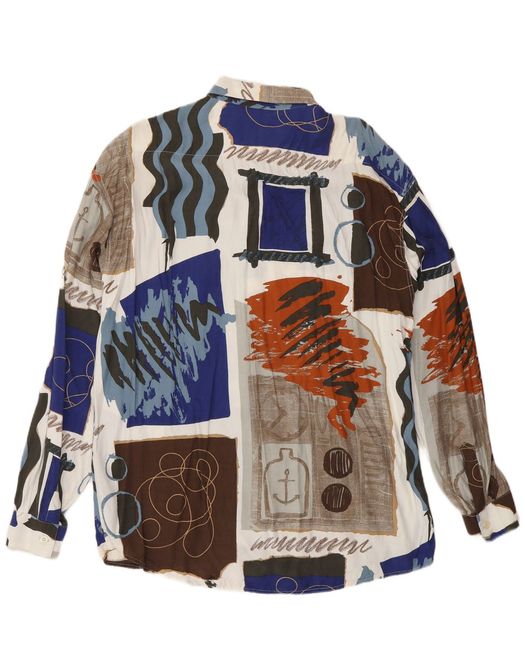 Camisa Tipo' S Hombre Con Estampado Abstracto Grande Viscosa Multicolor