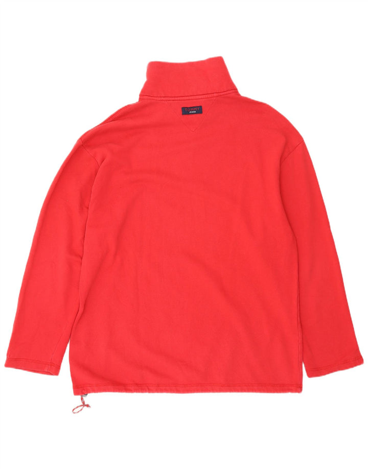 Tommy Hilfiger Top con cuello y cremallera para hombre Manga larga Algodón rojo grande