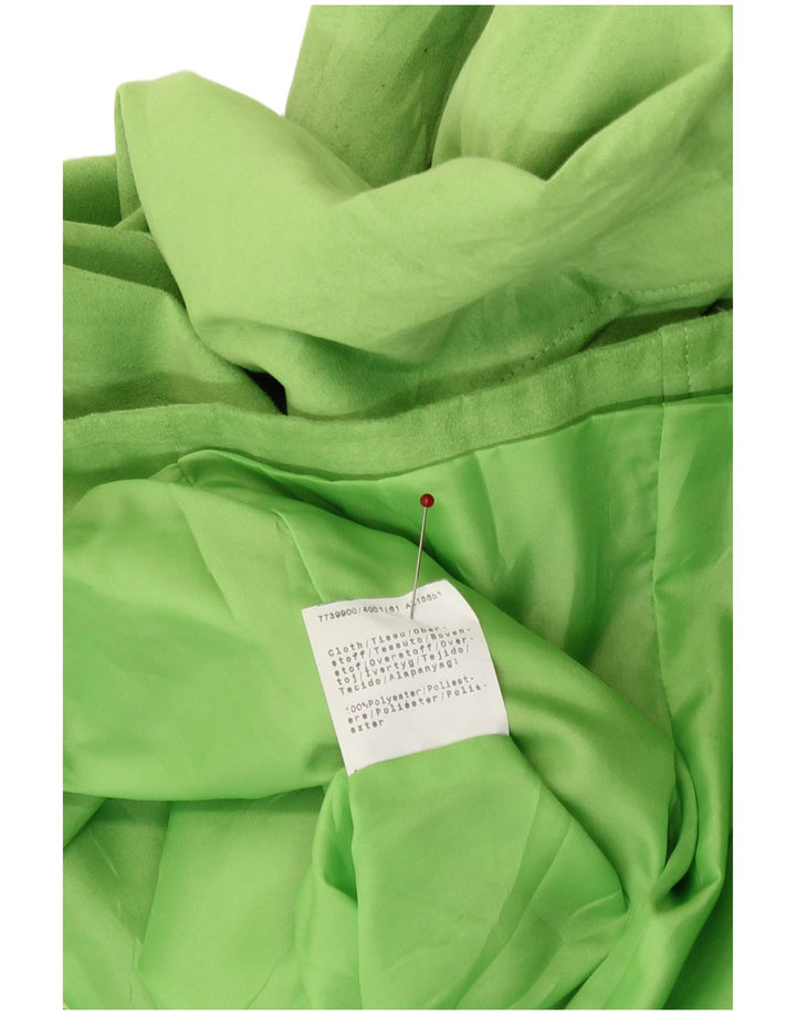 Vintage mujer Blazer chaqueta Reino Unido 12 poliéster verde medio