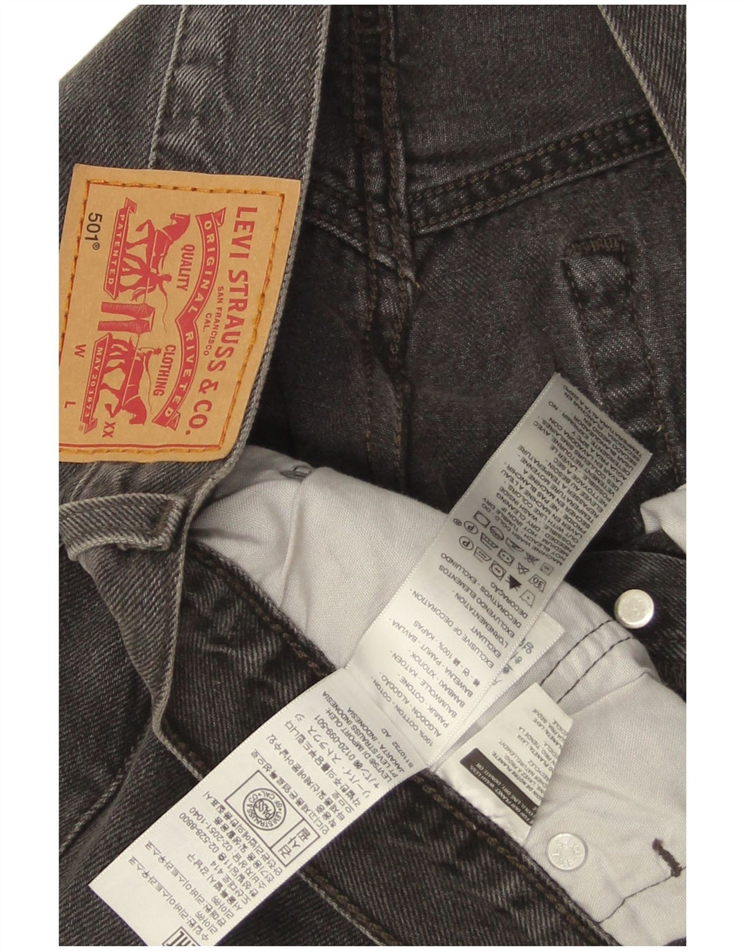 Levi's Vaqueros rectos 501 para hombre W30 L28 Algodón negro