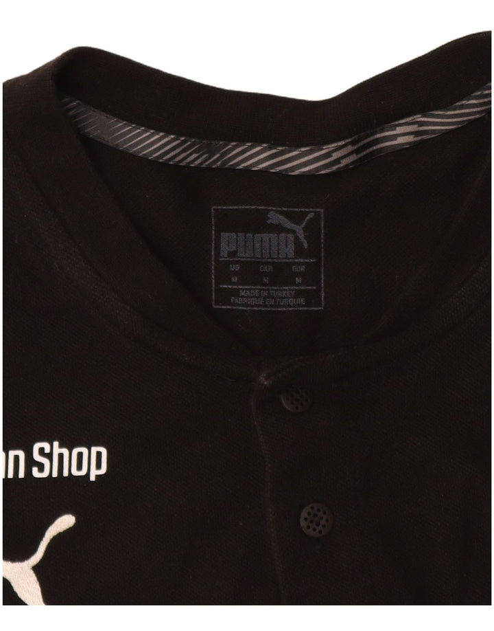 PUMA Camiseta gráfica para hombre Top mediano de algodón negro