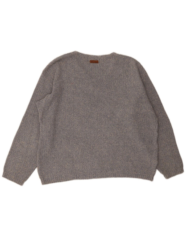 Marlboro Classics Suéter con cuello en V para mujer UK 20 2XL Azul marino moteado