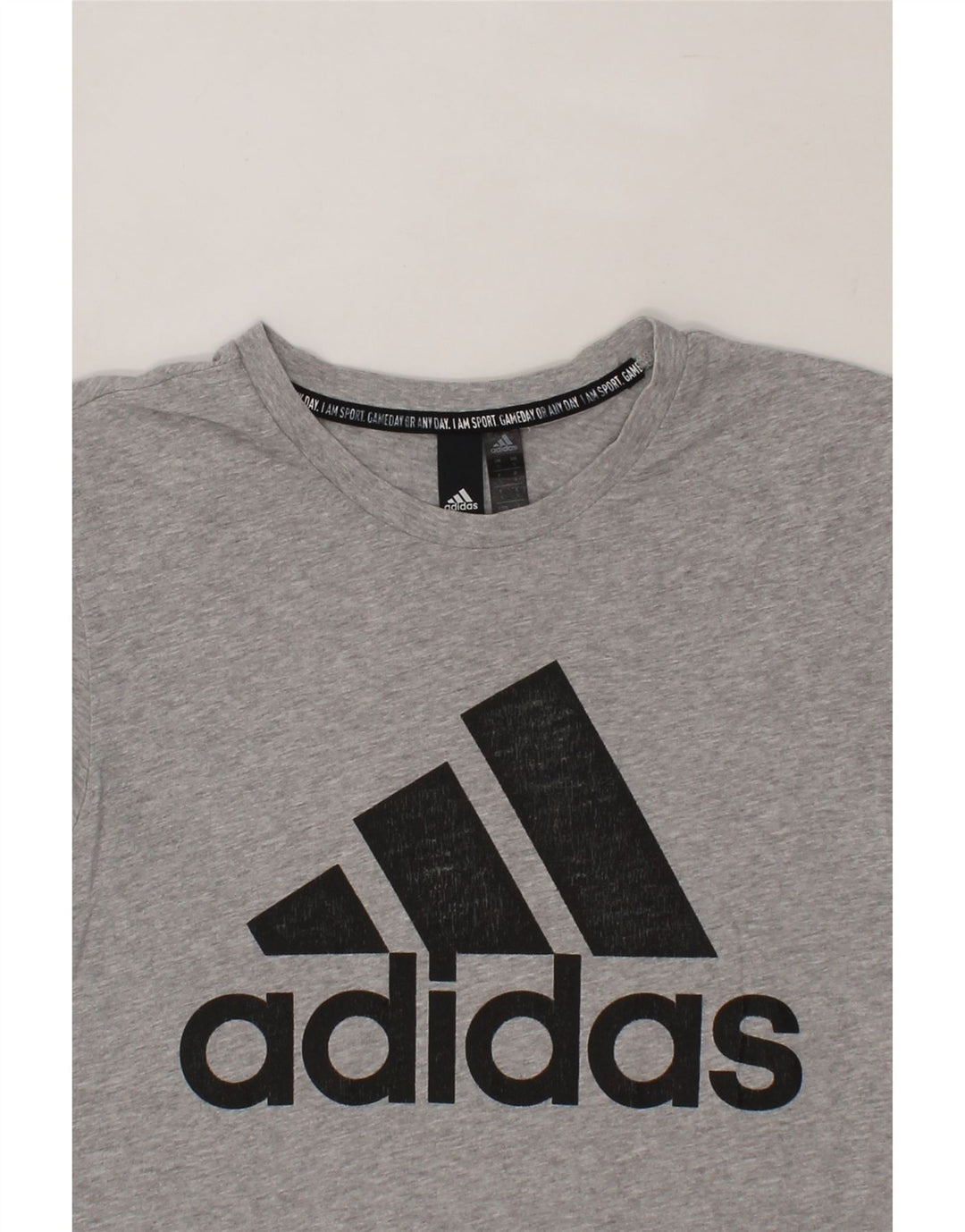 ADIDAS Mens Graphic T-Shirt Top Small Grey Cotton Vintage Adidas and Second-Hand Adidas from Messina Hembry 
