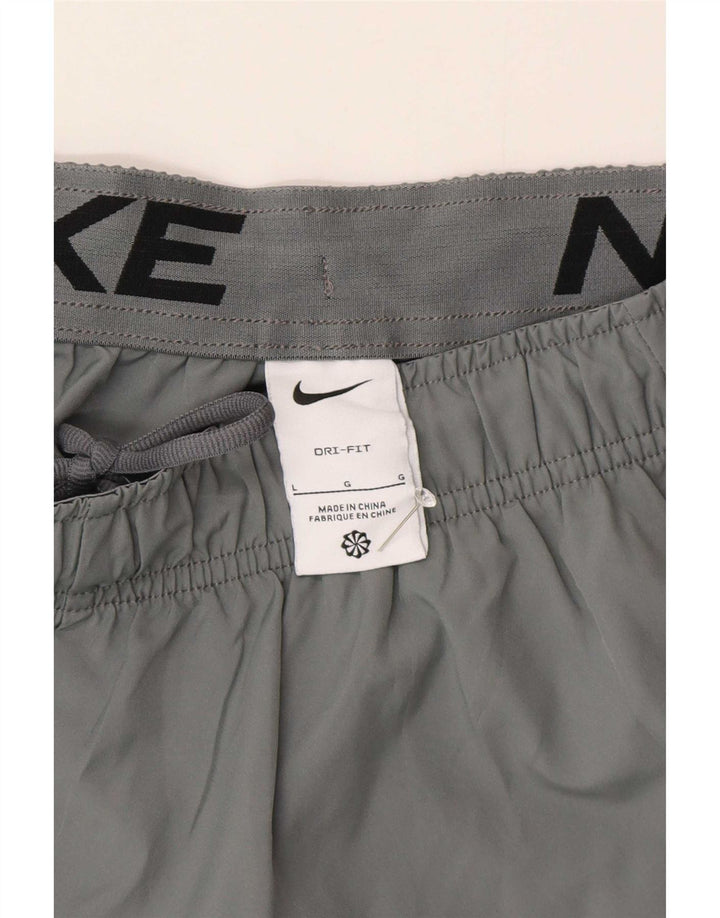 Nike - Pantalones cortos deportivos Dri Fit para hombre, poliéster gris grande