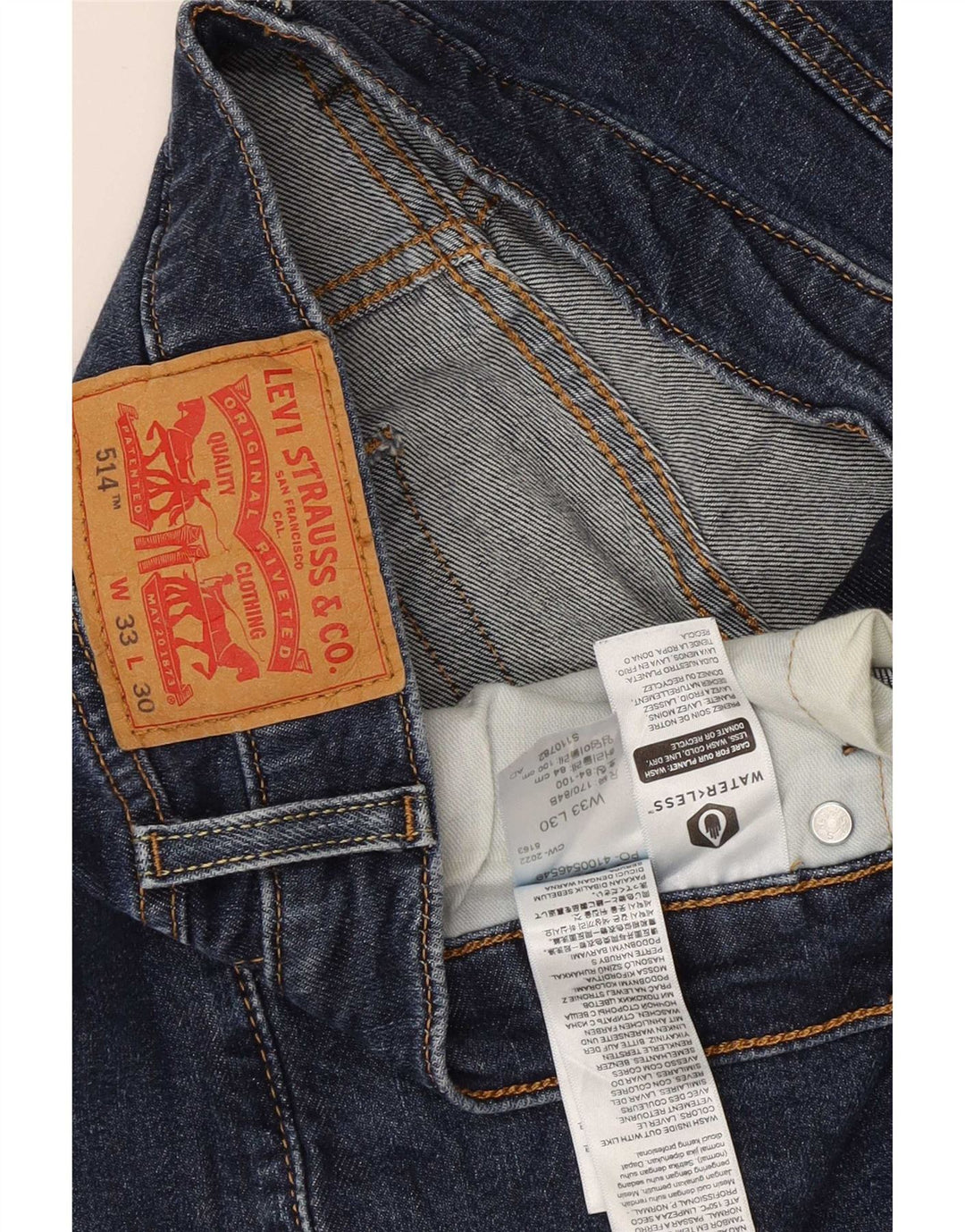 Levi's Vaqueros rectos 514 para hombre W33 L23 Algodón azul