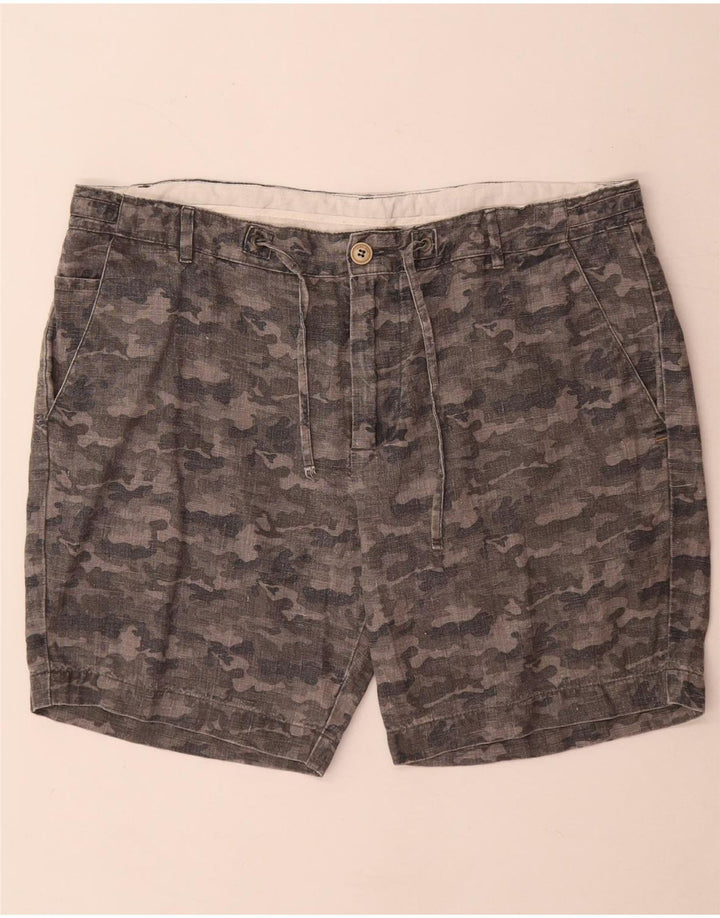 Zara Hombre Shorts Chinos XL W36 Gris Camuflaje