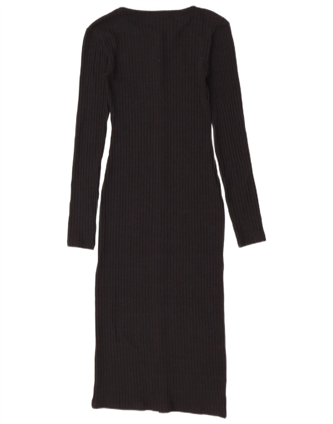 Zara Mujer Longline Cardigan Suéter UK 8 Pequeño Poliéster Negro