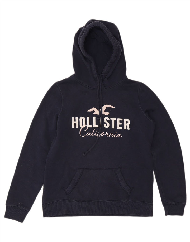 HOLLISTER Jersey con capucha gráfica para mujer Reino Unido 14 Algodón azul marino mediano