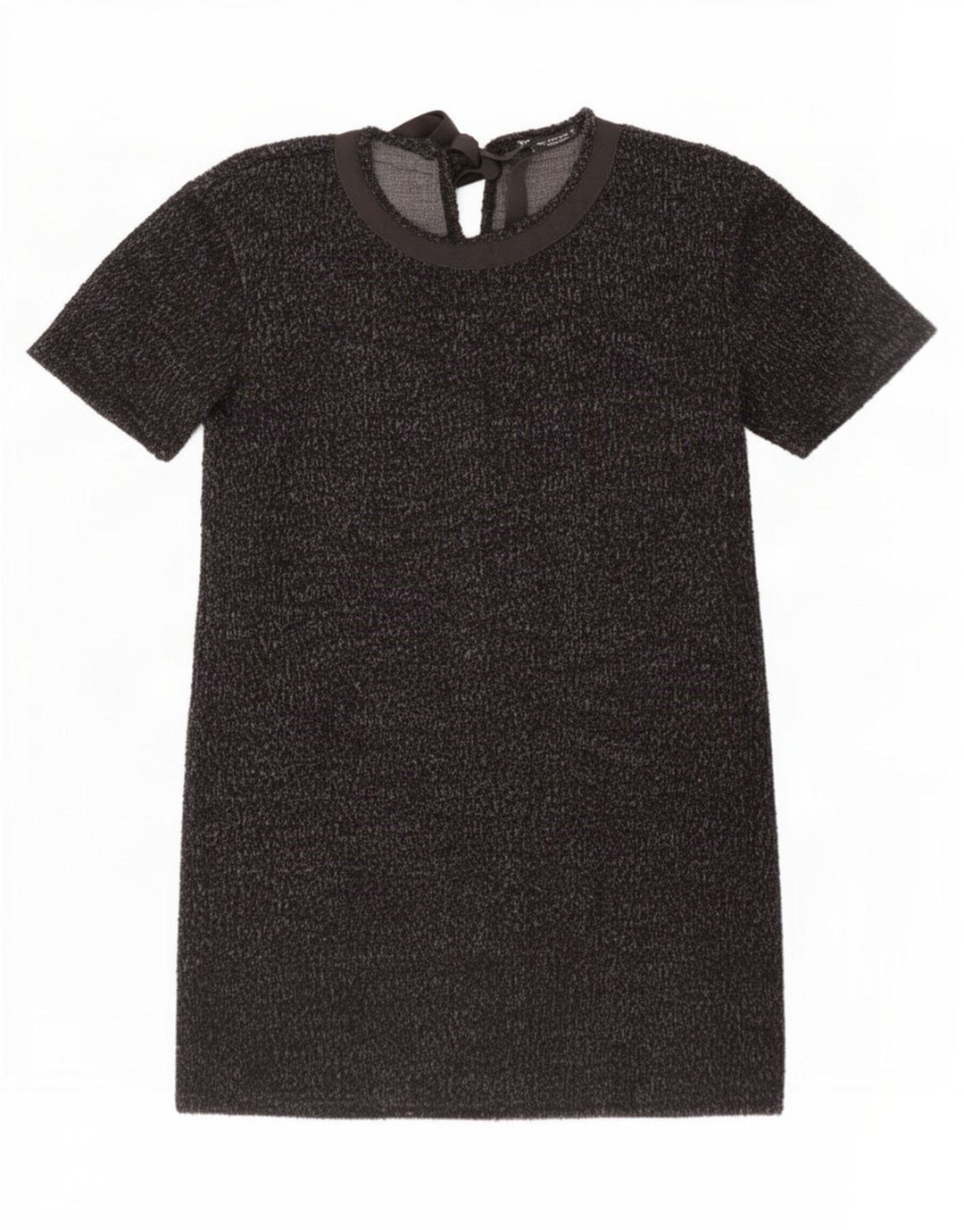 Zara Vestido Básico Mujer UK 44 Mediano Algodón Moteado Negro
