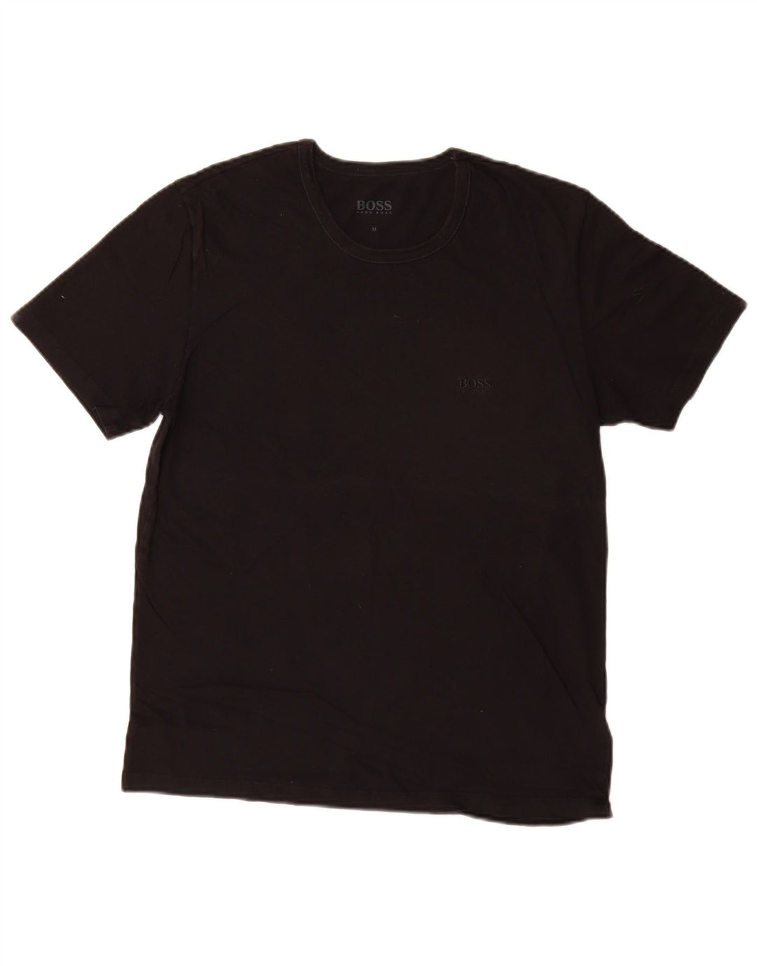 Hugo Boss Hombre Camiseta Top Medium Negro Algodón
