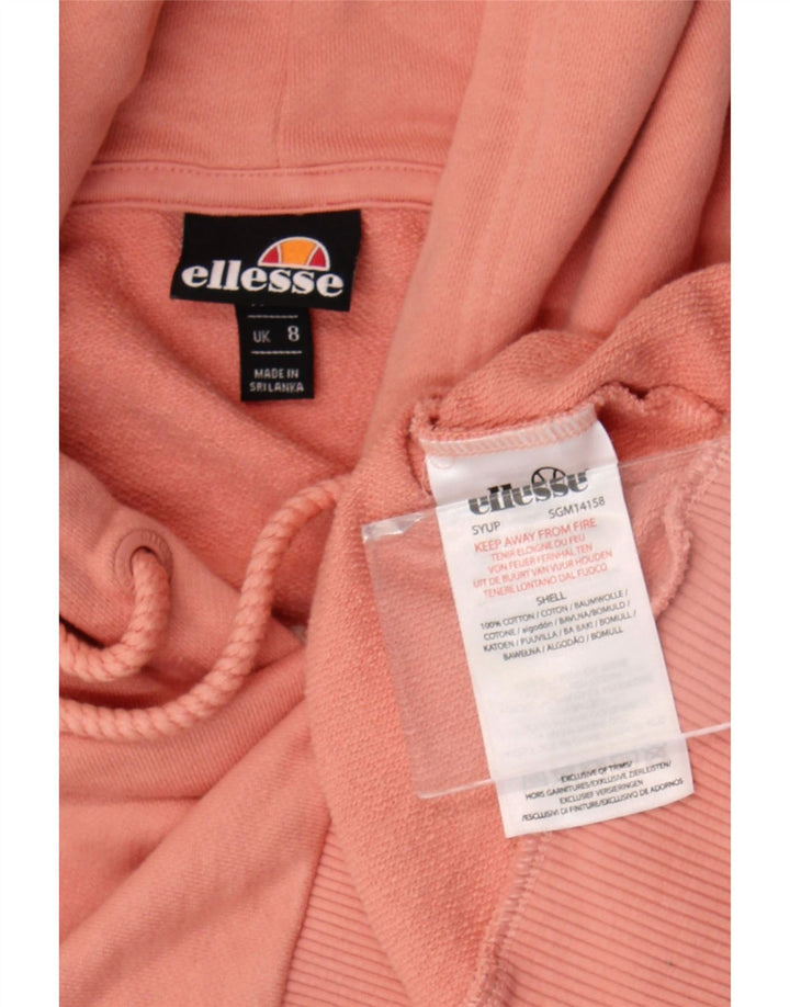 ELLESSE Jersey con capucha extragrande para mujer UK 8 Small Pink Cotton