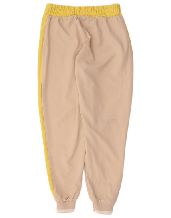 Zara Mujer Pantalones De Chándal Joggers UK 10 Small Beige Colorblock