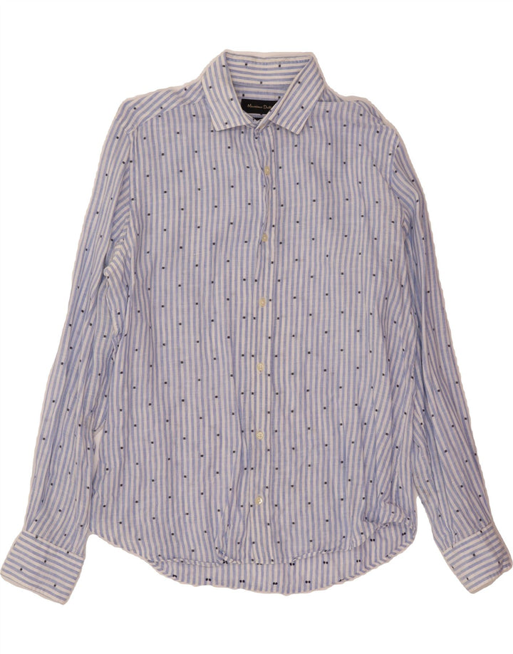 MASSIMO DUTTI Mens Shirt Medium Blue Pinstripe Vintage Massimo Dutti and Second-Hand Massimo Dutti from Messina Hembry 