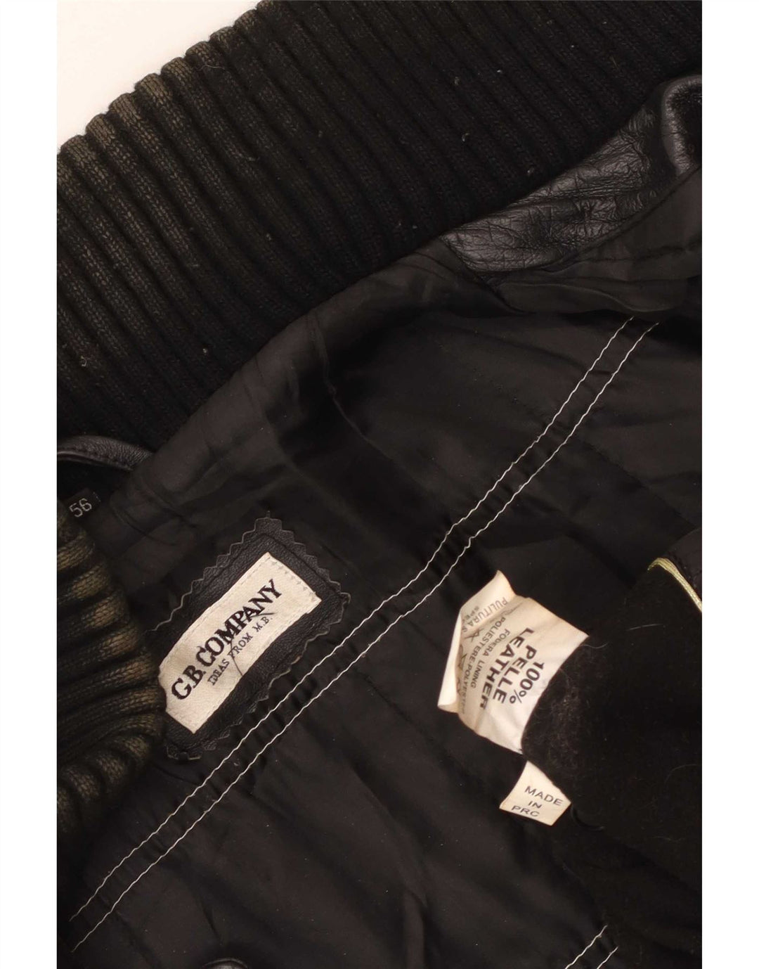 Chaqueta de cuero vintage para hombre UK 40 Large Black