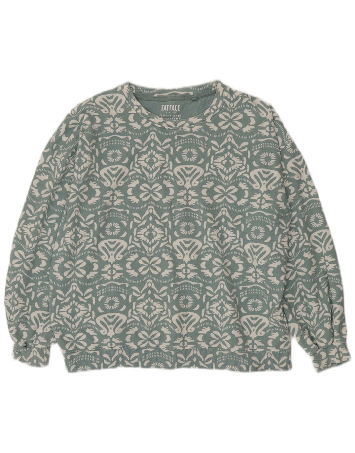 FAT FACE Sudadera extragrande para mujer Jersey UK 40 Large Blue Paisley
