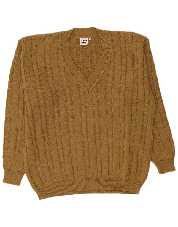 Piu Verona Jersey con cuello en V para hombre UK 48 2XL Caqui Acrílico