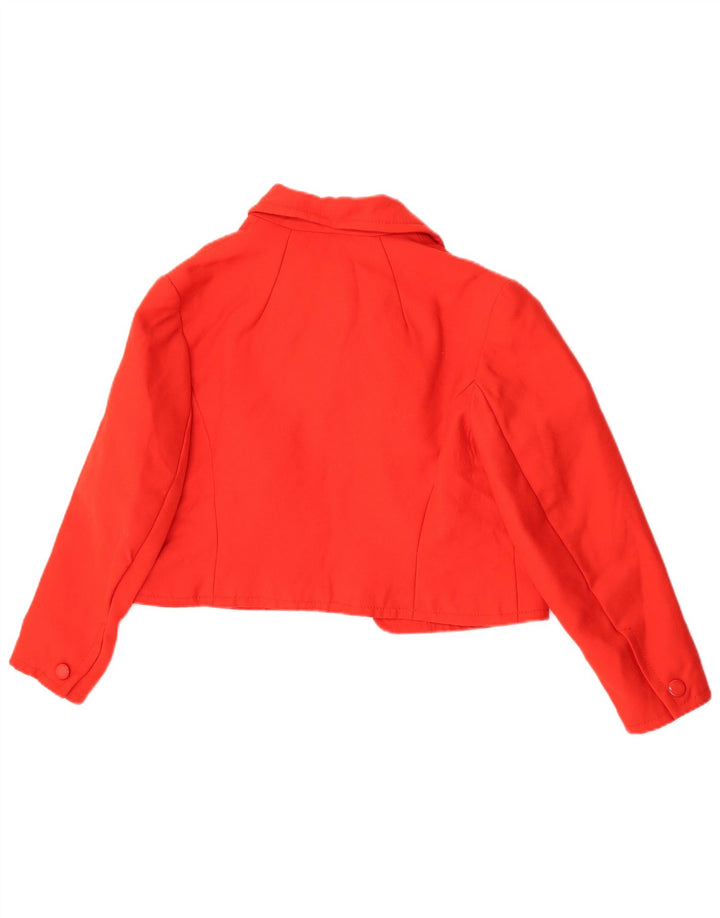 Vintage mujer Bolero chaqueta Reino Unido 14 medio rojo nueva lana