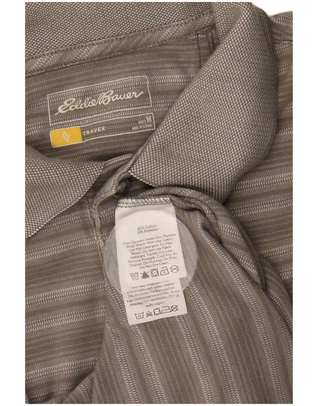 EDDIE BAUER Polo para hombre de algodón a rayas gris medio