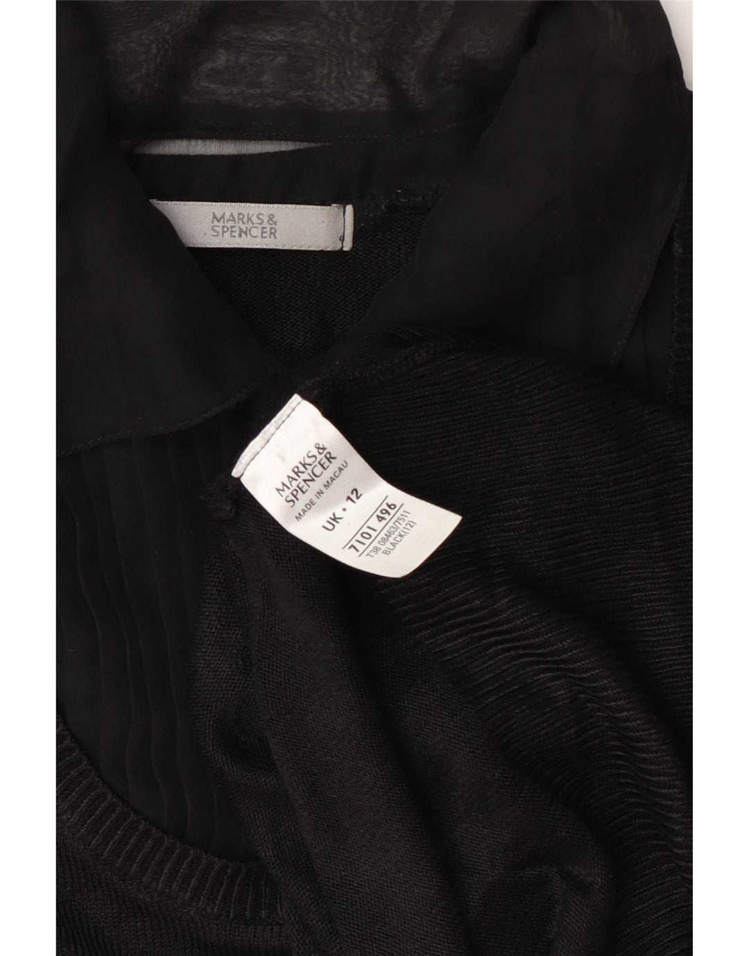 Marks & Spencer - Jersey de cuello polo para mujer, talla 40, talla M, color negro