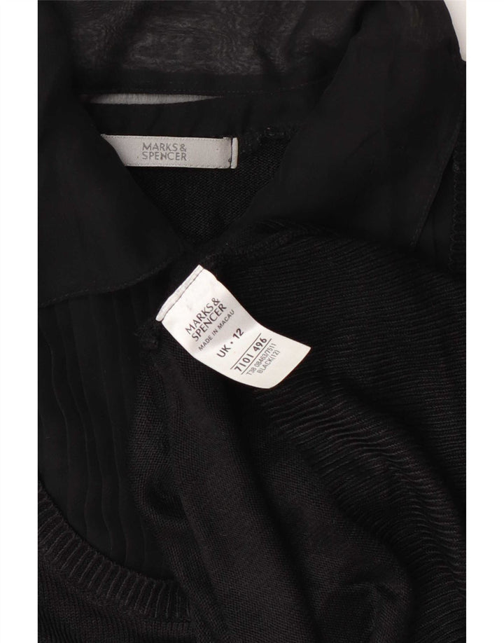 Marks & Spencer - Jersey de cuello polo para mujer, talla 40, talla M, color negro