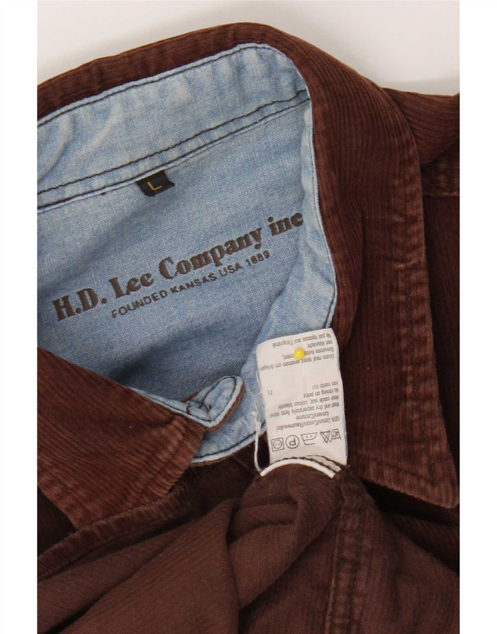 Lee Camisa De Pana Para Hombre Grande Algodón Marrón