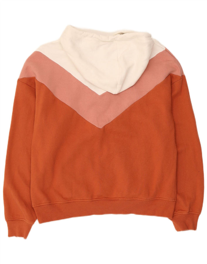 Jersey con capucha y cuello con botones para mujer Roxy UK 44 Medium Orange Colourblock