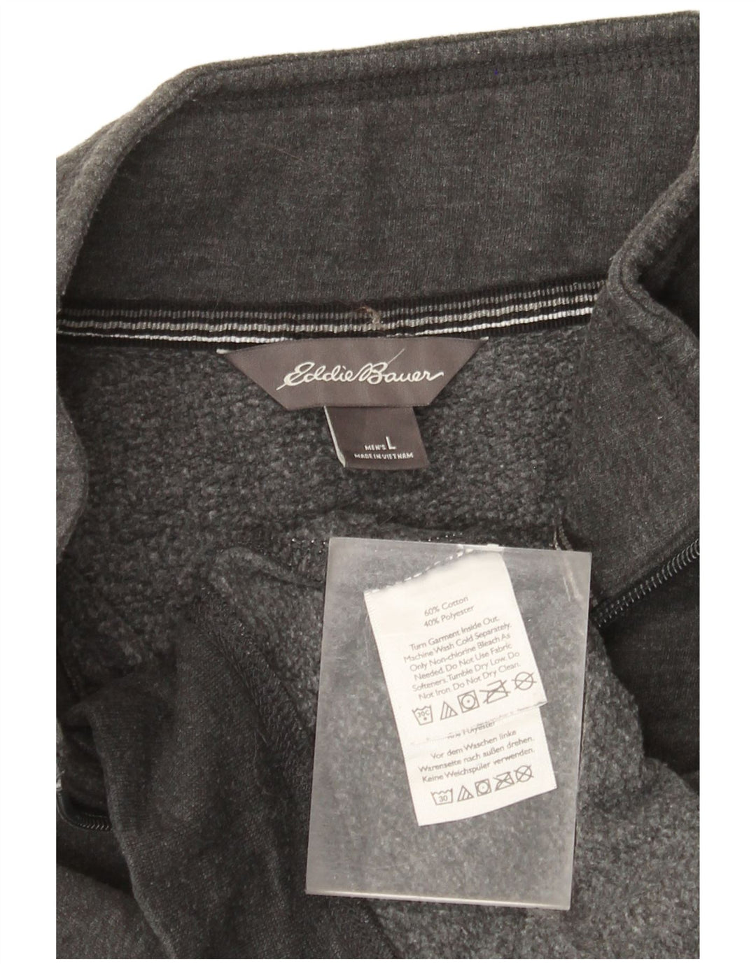Eddie Bauer - Sudadera con cuello y cremallera para hombre, talla grande, algodón gris