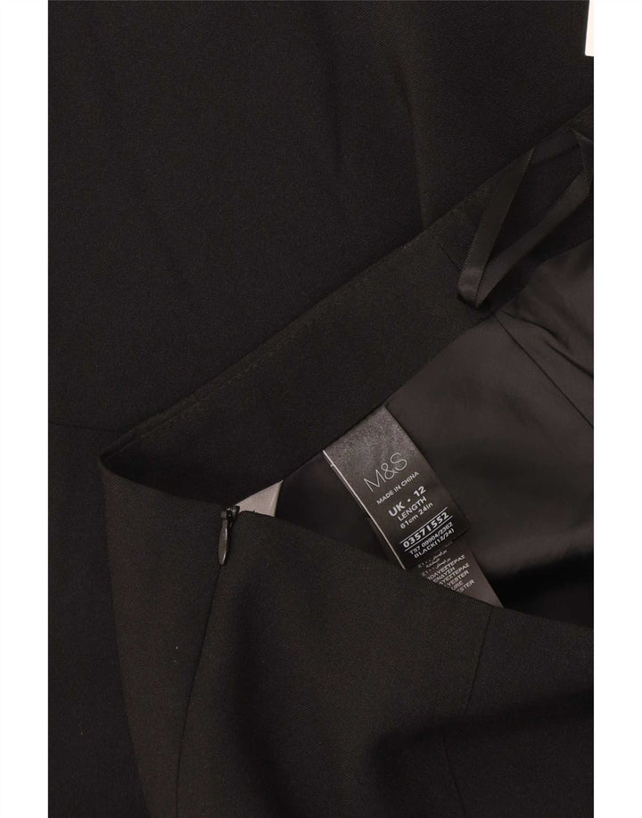 Marks & Spencer Falda lápiz para mujer UK 12 Medium W32 Poliéster negro