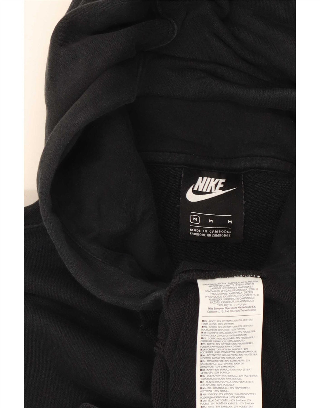 Nike - Sudadera con capucha y cremallera para hombre, tamaño mediano, algodón negro
