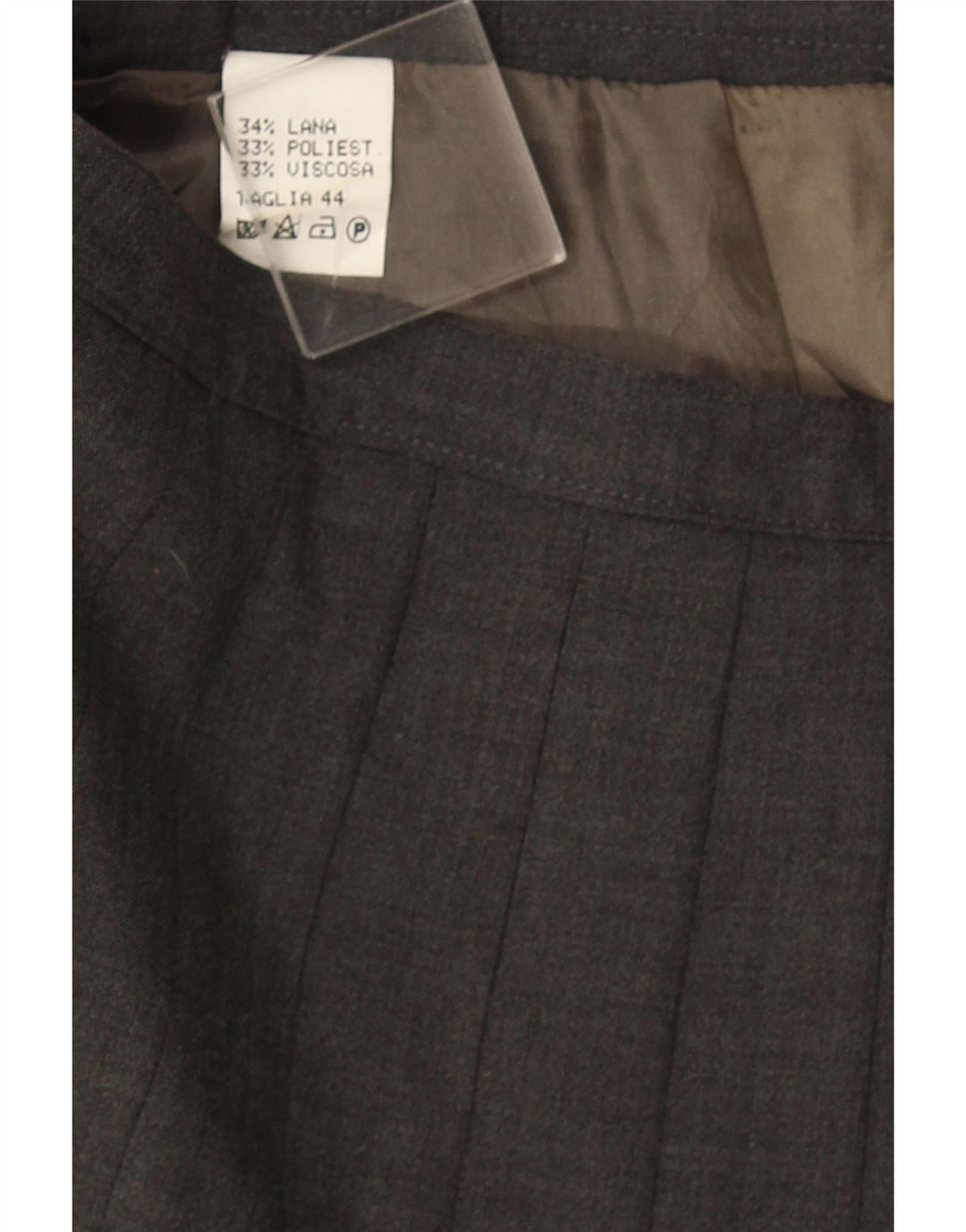 Vintage mujer cuchillo falda plisada IT 44 Medio W32 Lana Gris