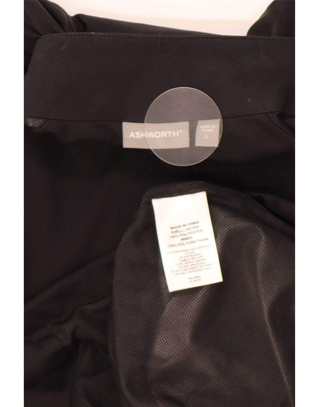 Ashworth Chaqueta impermeable para hombre UK 40 Large Poliéster negro