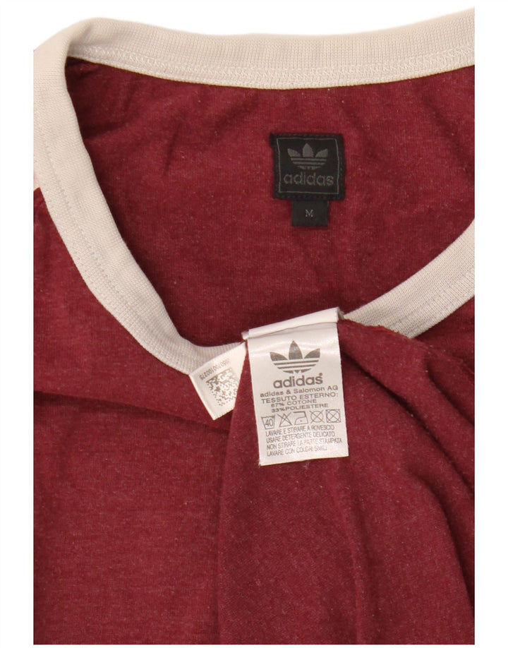 Adidas Hombre Top Manga Larga Algodón Burdeos Medio