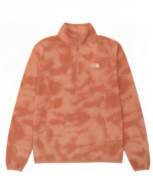 The North Face Jersey de forro polar con cuello y cremallera para mujer UK 14 Medium Orange Tie Dye