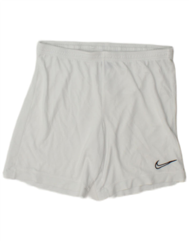 Pantalones cortos deportivos Nike Dri Fit para hombre poliéster blanco mediano