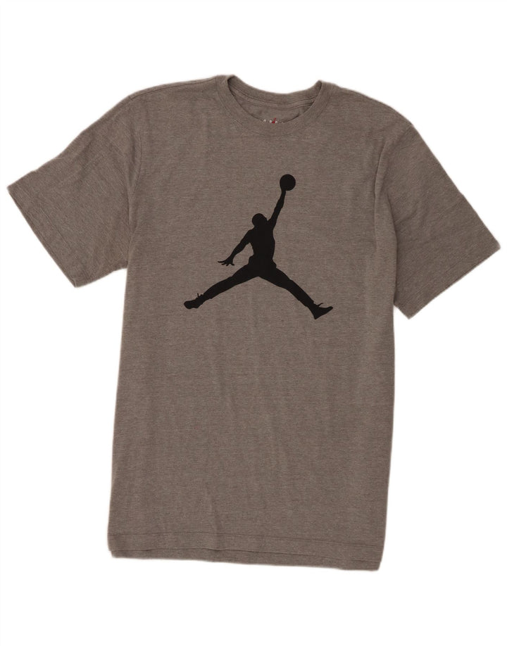 Jordan - Camiseta gráfica para hombre, talla grande, algodón gris