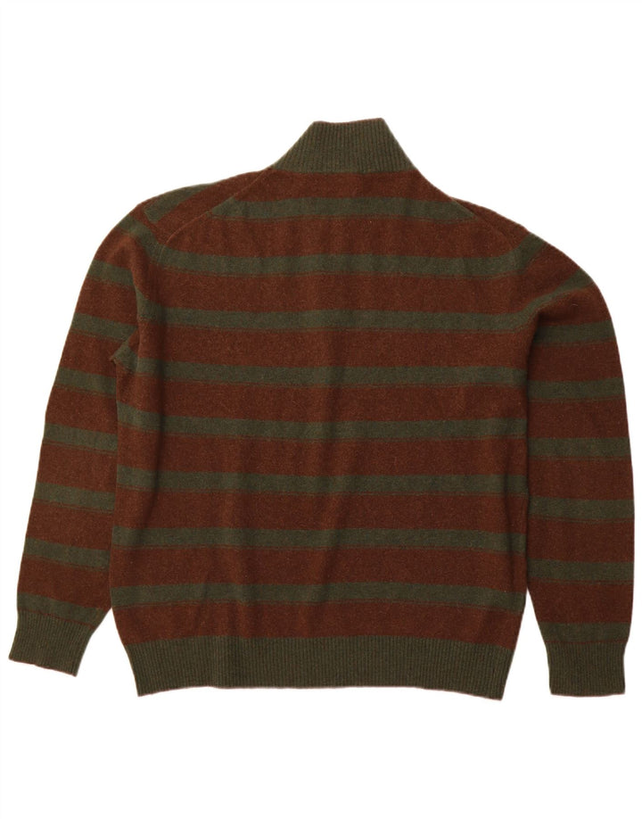 FILA Hombre Zip Neck Jumper Sweater XL Marrón Rayas