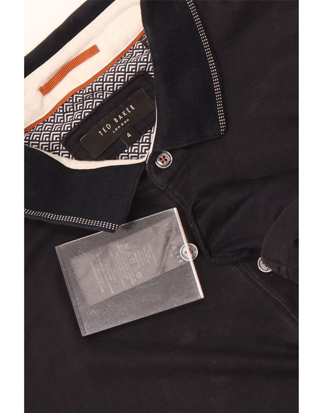 Ted Baker Polo para hombre talla 4 grande algodón azul marino