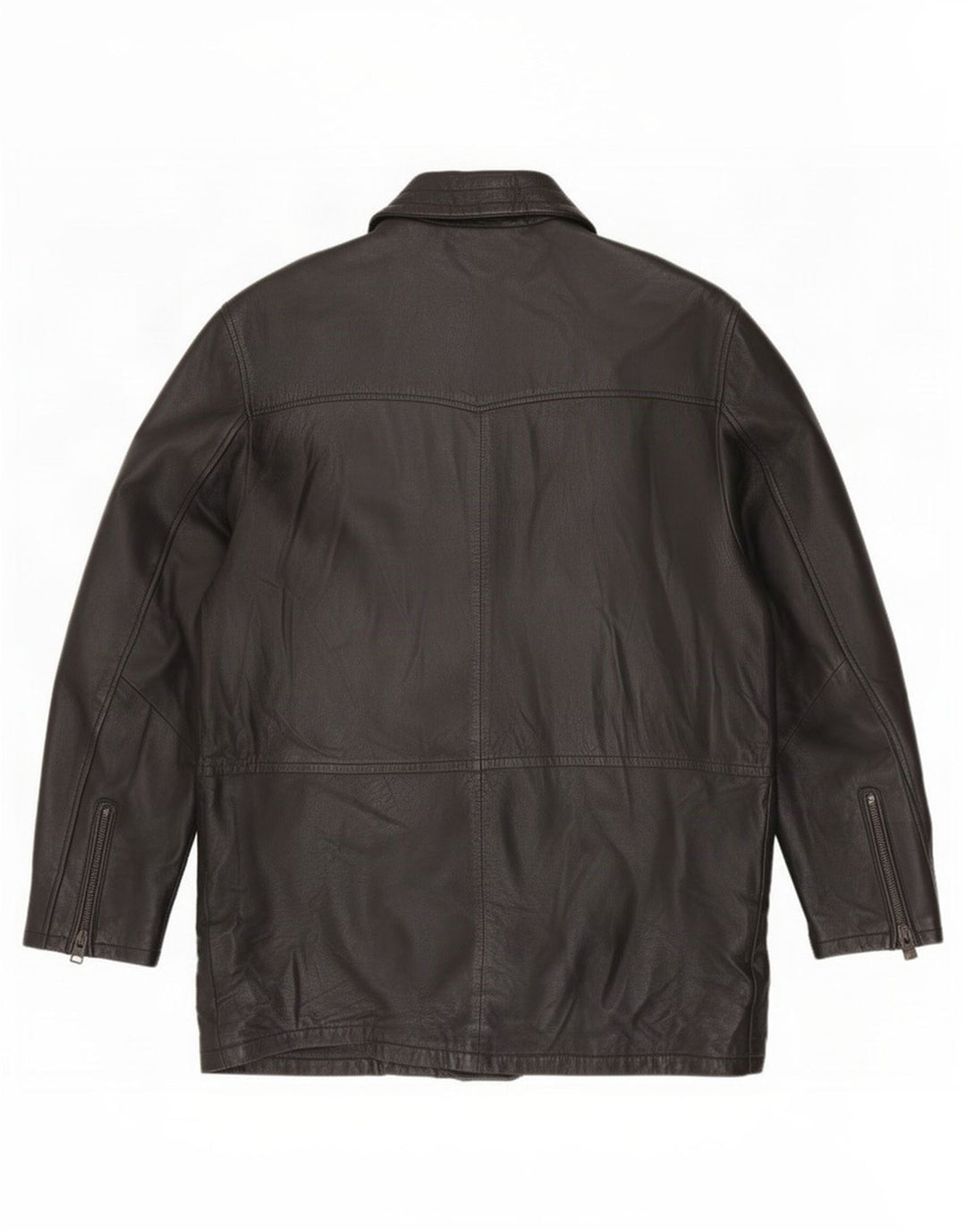 Salvatore Lepore Abrigo de cuero para hombre IT 52 XL Negro
