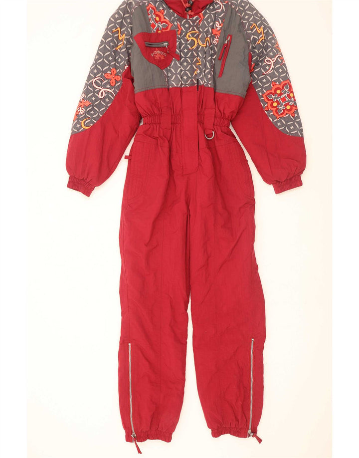 Mono de esquí para mujer X-Cape UK 10 Small Red Geométrico Nylon