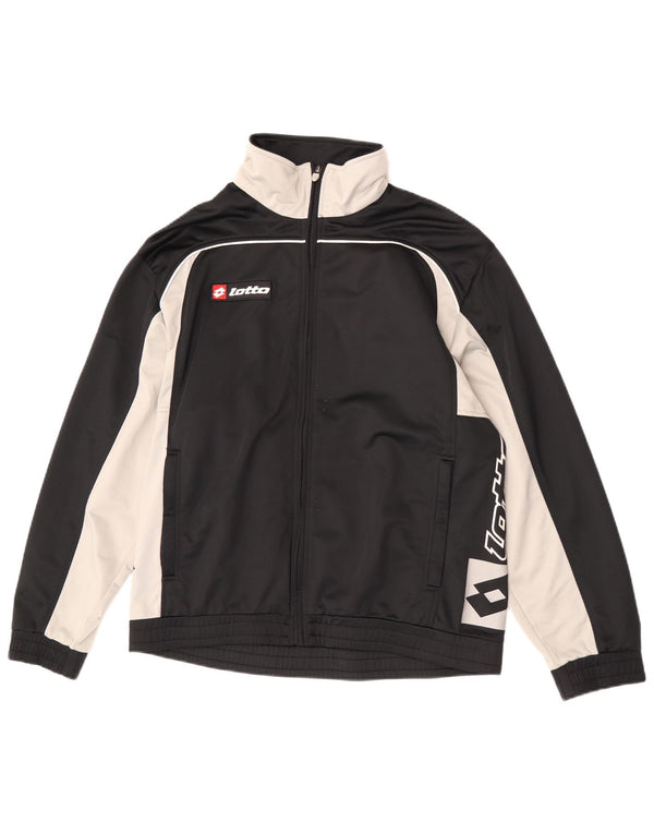 Lotto Chaqueta superior de chándal con gráfico para mujer UK 46 Large Black Colourblock