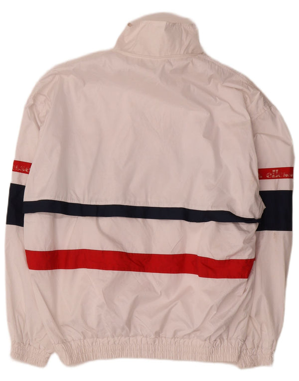 Ellesse Mens Graphic Chándal Top Chaqueta Grande Blanco Colorblock