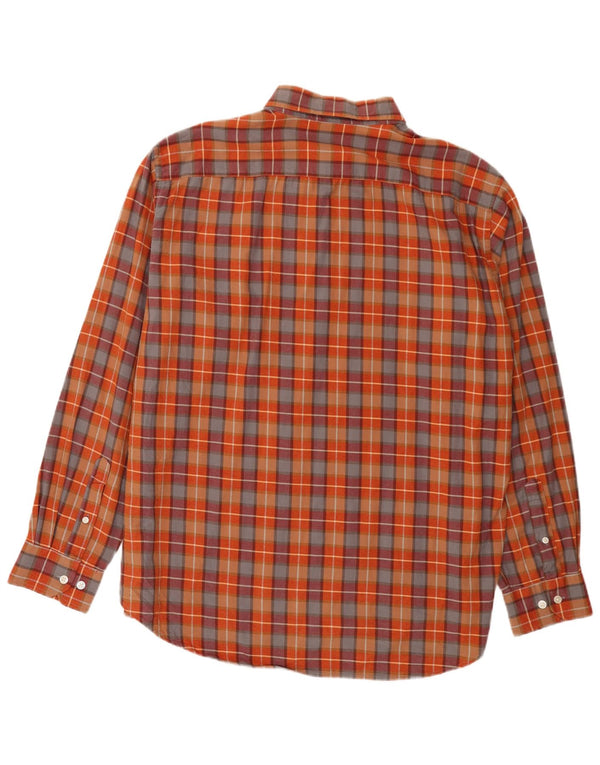 Carrera Camisa de franela para hombre 2XL Algodón a cuadros naranja