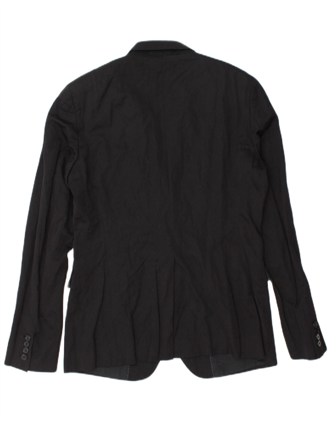 All Saints Chaqueta tipo blazer con 2 botones para hombre, talla 40, talla grande, de lana negra