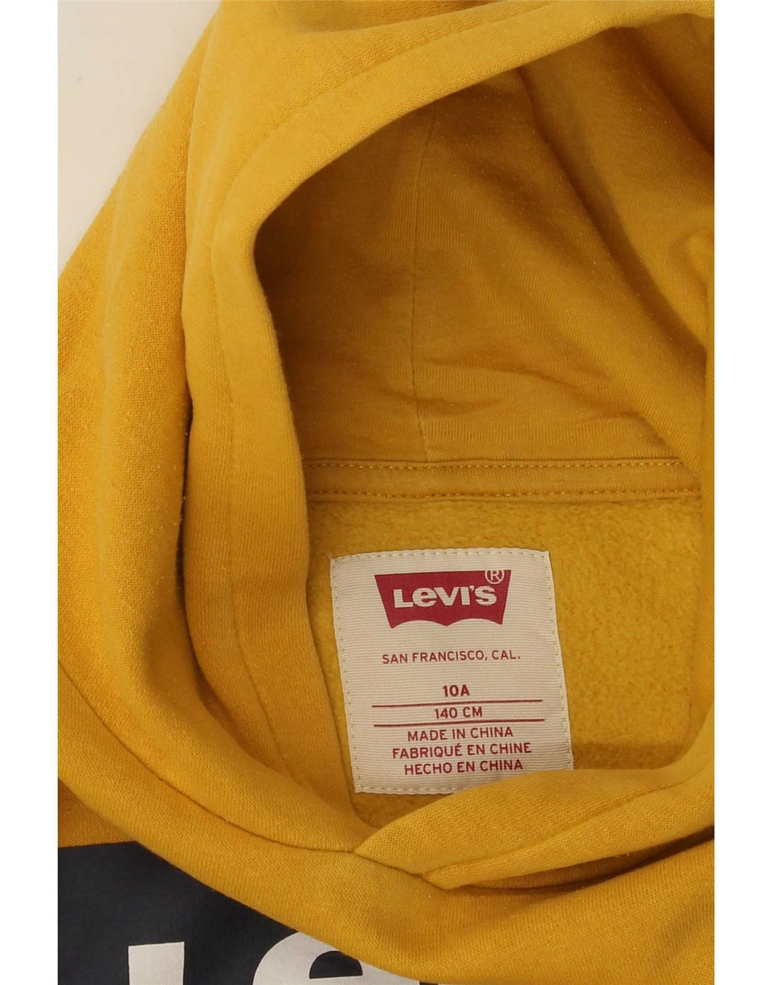 Levi's - Jersey con capucha para niños, 9-10 años, amarillo