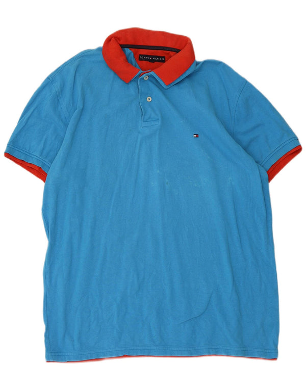 Polo Tommy Hilfiger Hombre XL Algodón Colorblock Azul