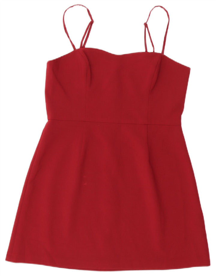 French Connection Vestido de tirantes para mujer UK 44 Poliéster burdeos medio