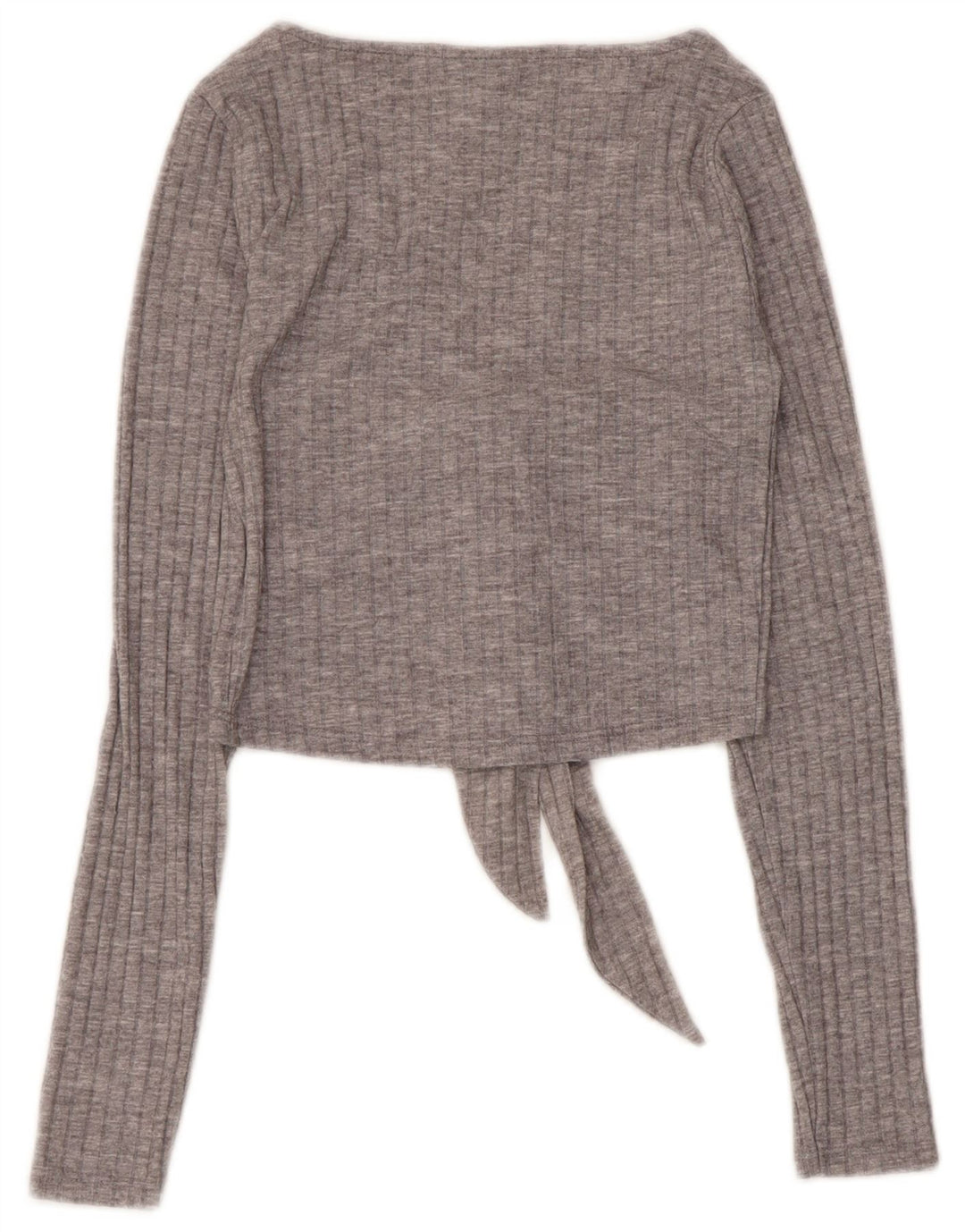 Topshop Top corto de manga larga para mujer UK 6 XS Poliéster gris