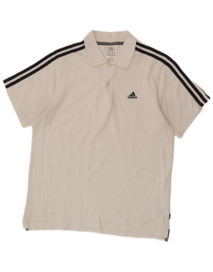 Polo Adidas Hombre Algodón Blanco Mediano