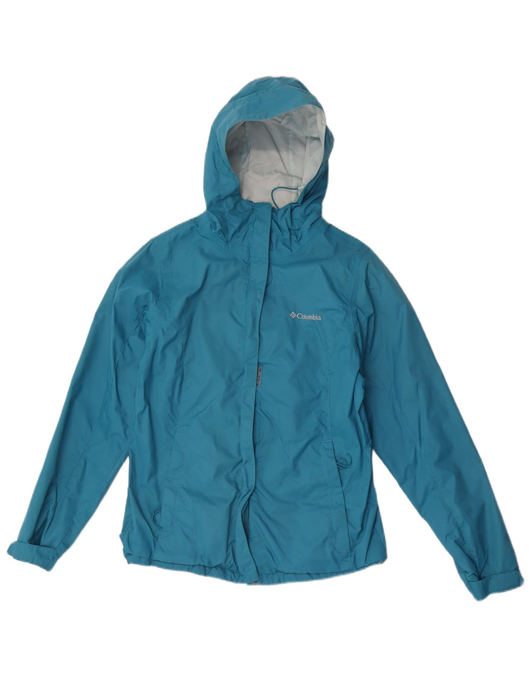 Columbia Chaqueta impermeable extragrande con capucha para mujer UK 10 Small Blue Nylon